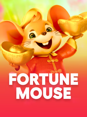 Capa do jogo Fortune Mouse da plataforma Rico33 com rato dourado e símbolos de sorte