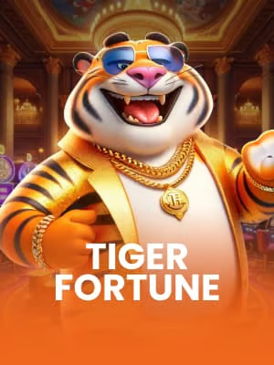 Capa do jogo Tiger Fortune da plataforma Rico33 com tigre dourado e símbolos de riqueza