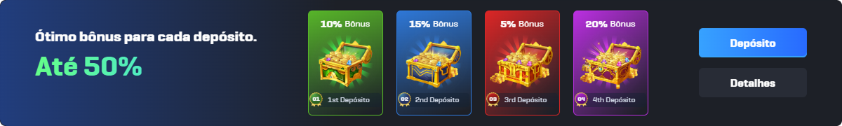 banner promocional rico333 ótimo bônus para cada depósito até 50%